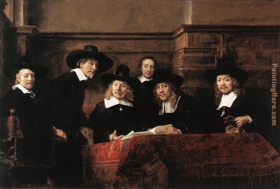 Sampling Officials of the Drapers' Guild painting - Rembrandt Sampling Officials of the Drapers' Guild art painting
